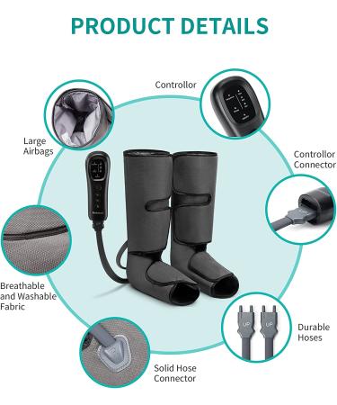 Nekteck Leg Massager with Air Compression for Circulation & Relaxation | Foot & Calf Massage Machine | 2 Modes 3 Intensities | Adjustable Leg Wraps for Home & Office - Buy Online on GoSupps.com