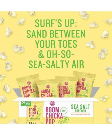 Angie's BOOMCHICKAPOP Gluten Free Sea Salt Popcorn - 24 Pack, 0.6 oz Each - Buy Online on GoSupps.com