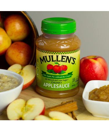 Mullen's Applesauce - Apple Pie Flavor, Less Sugar Recipe (24oz, Pack of 12) - Buy Online on GoSupps.com