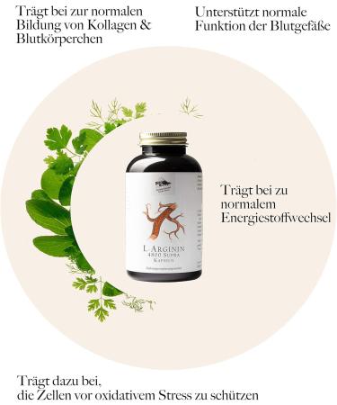 Herb trade Sankt Anton L-Arginine 4800 Capsules - High-Dose 60mg L-Arginine & Vitamin C 300 Count German Premium Quality - Boost Performance & Wellness - Buy Online on GoSupps.com