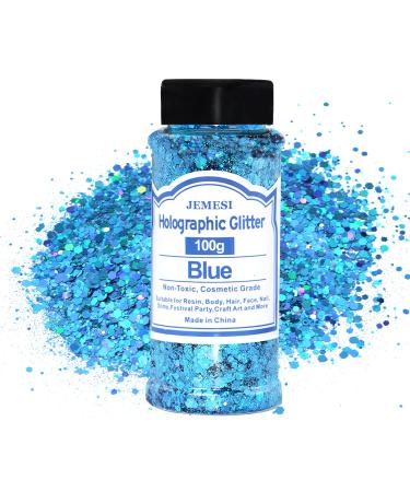 HOLOGRACHIC Chunky Glitter blue 100g chunky sequins glitter craft glitter for resin face nail art body slime festival party art