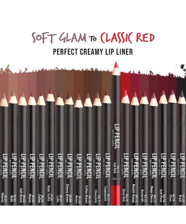 kiss new york Professional Slim Lip Pencil - Creamy Soft, Smooth & Long-Lasting Hot Red Lip Liner - Water-Resistant Lip Crayon for Natural Lip Makeup - Buy Online on GoSupps.com