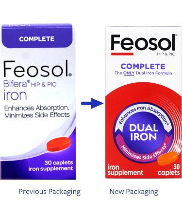 Feosol Bifera Iron Caplets Complete 30 ea - Buy Online on GoSupps.com
