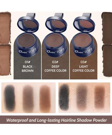 Trendyfave Hairline Powder Instantly Hairline Shadow Powder Quick Cover Grey Hair Root Concealer Eyebrows & Beard Line Sweatproof and Waterproof Hair Dye with Mirror & Puff Portable 1# Black brown - Buy Online on GoSupps.com