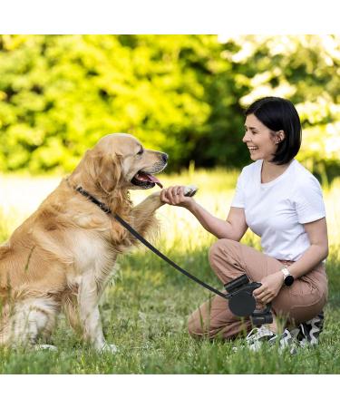ZEEJORY Retractable Dog Lead 5M Extendable Dog Lead with LED Light & Poo Bag Holder Easy One Button Brake&Pause&Lock Anti-Slip Handle Dog Leash Small to Large Dogs up to 110lbs(50KG) - Buy Online on GoSupps.com