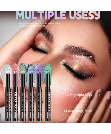 Eye Makeup Stick Eye Makeup Stick with Applicator Glossy 6 Pack Durable Waterproof Makeup Stick for Travel Birthday Daily Use Women Cosmetics Girls Beauty Vacation - Buy Online on GoSupps.com