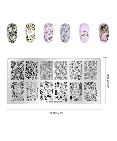 Niceneeded 5Pcs Nail Art Stamps - Flower & Leaf Stamp Kit for DIY Nail Decoration | Perfect for Women & Girls - Buy Online on GoSupps.com