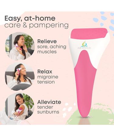 PUR Botanicals Ice Roller for Face & Eye Puffiness Relief - Therapeutic Facial Massager for Beauty - Cooling Face Rollers - Tone, Tighten & Revitalize Skin - Reduce Wrinkles & Relieve Pain - Magenta - Buy Online on GoSupps.com