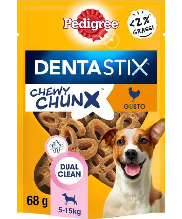 Pedigree Dentastix Chewy Chunx - Chicken Dental Snack - 5 Bags of 68 g - Buy Online on GoSupps.com