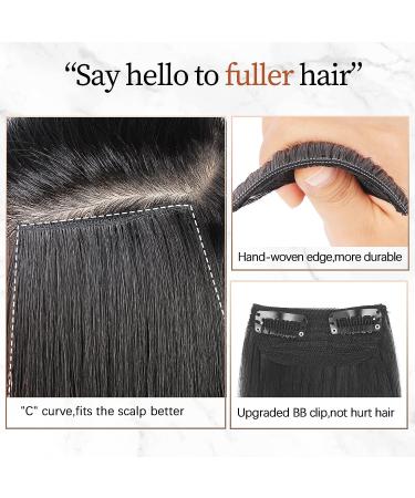 LNERATO 4 PCS Synthetic Hair Toppers for Women - Invisible Clips, Thinning Hair Solution - Black (1B) - Double 4 inch and Double 8 inch - Hair Volume Enhancer - Buy Online on GoSupps.com