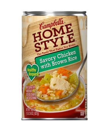 Campbell's Homestyle Healthy Request Savory Chicken Brown Rice Soup 18.6 Oz Can (Case of 12) - Buy Online on GoSupps.com