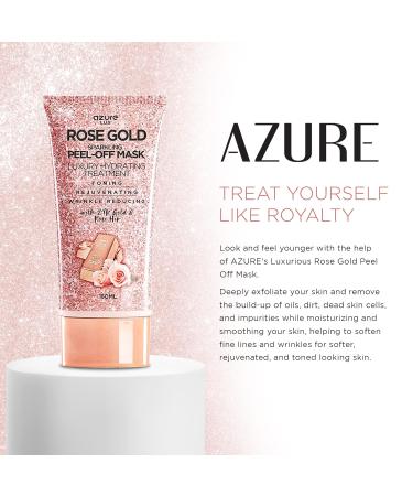 AZURE Rose Gold Hydrating Peel Off Face Mask - Anti Aging 24K Gold & Rose Hip Oil - Remove Blackheads & Dirt - 5.07 fl. oz - Buy Online on GoSupps.com