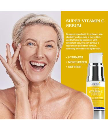 Super Vitamin C Serum for Women 70+ | Hydrating Hyaluronic Acid & Collagen | Firming Face Serum - 1 FL OZ - Buy Online on GoSupps.com
