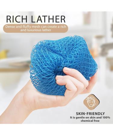Premium Blue African Bath Sponge - Long Exfoliating Body Scrubber & Back Scrubber for Daily Use - Buy Online on GoSupps.com