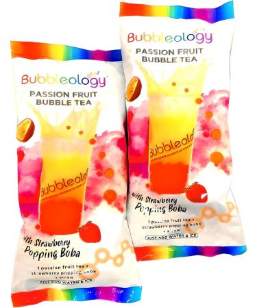 Bubbleology Passion Fruit Bubble Tea with Strawberry Popping Boba Pack of 2 - Buy Online on GoSupps.com