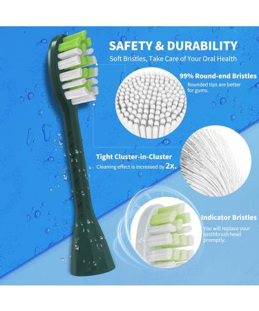 Toothbrush Replacement Heads for Philips One Series Sonicare - 10 Pack Soft Bristles - Sage Green - Buy Online on GoSupps.com