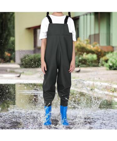 Buy Waterproof Waders for Kids | Adjustable Half-Body PVC waders with Boots - Perfect for Boys & Girls | Army Green Size 34 - Buy Online on GoSupps.com