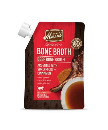 Merrick Bone Broth All Life Stages Dog Food Topper Pouch Beef 1 Pound (Pack of 1)