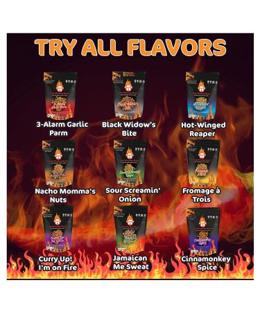Curry Up! Hot Monkey Nuts: Roasted Peanuts with Garam Masala, Tomato, Buttermilk and Ghost Pepper - Non-GMO, Gluten Free, Spicy Individual Packs - Buy Online on GoSupps.com