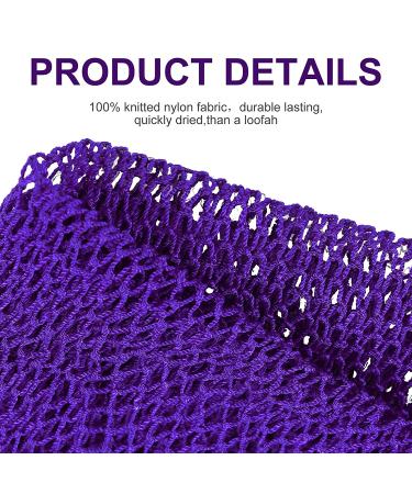 African Exfoliating Bath Sponge Set - Long Net Scrubber for Shower & Body - Black Purple - Daily Use or Stocking Stuffer - Buy Online on GoSupps.com