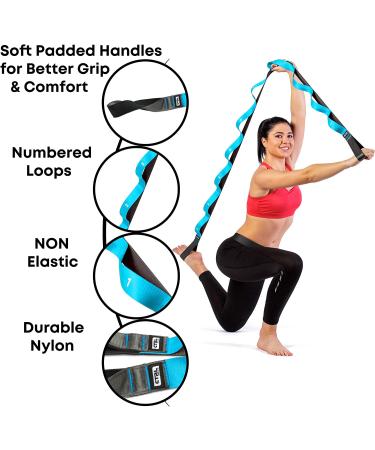CTRL Sports Non-Elastic Stretching Strap with 10 Loops - Blue | Physical Therapy, Yoga, Exercise and Flexibility Band with Carry Bag and Instructions - Buy Online on GoSupps.com