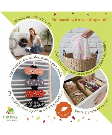 Organic Cotton Cloth Pads Menstrual Light Flow 6-Pack (S+M) | Reusable Menstrual Pads Made in EU | Washable & Natural | Small & Medium Period Pads for Women & Teens - 6 Count - Buy Online on GoSupps.com