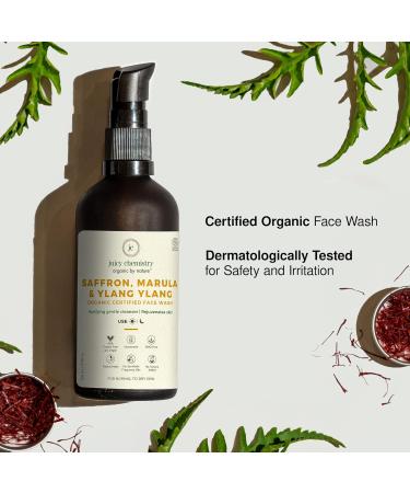 Juicy Chemistry Saffron Marula & Ylang Ylang Organic Face Wash - 100ml for Radiant Skin | International Shipping - Buy Online on GoSupps.com