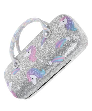 PartyKindom 2pcs Portable Glasses Case Protective Cover Flocking Chic Travel Silver 16.00X7.00X4.00CM