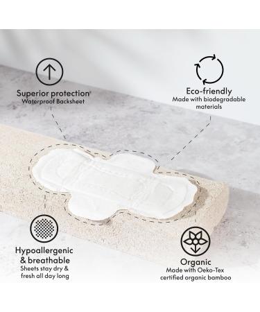 Grace & Green Nightime & Daytime Bamboo Pads Heavy and Regular Flow Sustainable Pads with Wings 36 piece - Pack Of 4 - Buy Online on GoSupps.com