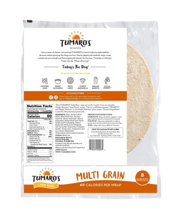 Tumaro's 8" CarbWiseâ¢ Wraps - Multigrain - 8 Count - Case of 6 - Buy Online on GoSupps.com