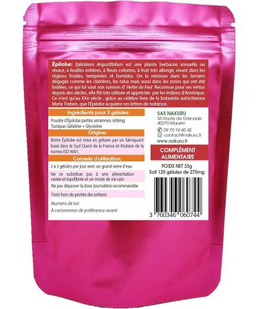 NAKURU /Equipobe/Balance Range/Made in France / "L'Herbe du Feu!" (120 Capsules of 275mg / Net Weight: 33g) - Buy Online on GoSupps.com