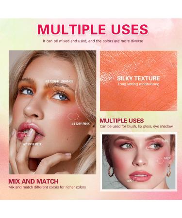 Solid Cheeks Blush 19g 3D Face Blush Rouge Moisturizer Stick Makeup Blush Stick Blush for Cheek Lip and Eye 0.7Oz - Buy Online on GoSupps.com