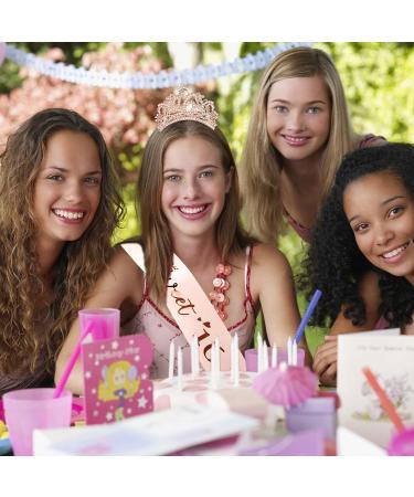Vovii 16th Birthday Sash and Tiara Set - Rose Gold Princess Crown Hair Accessories for Women - Ideal 16th Birthday Decorations and Gifts for Her - Happy Birthday Party Favors - Buy Online on GoSupps.com