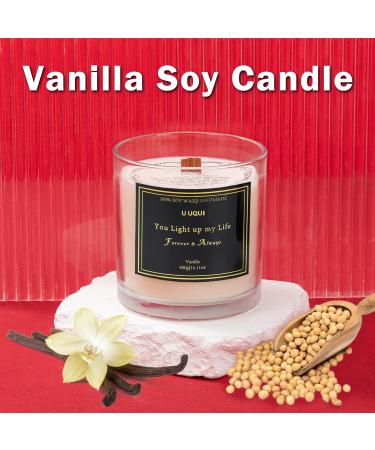 Vanilla Scented Candles Gift Set for Women - Aromatherapy 14oz Soy Candles with Pink Preserved Rose - Perfect Christmas & Birthday Gifts for Moms - Buy Online on GoSupps.com