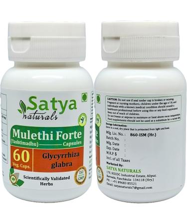 Mulethi Forte Capsules 500 mg. 60 Veg. Capsule | Yasthimadhu (Glycyrrhiza Glabra) Extract Capsules for Men and women | Ayurvedic Herbal Supplement/Remedies | 10:1 Forte (2 Bottles of 60 Capsules) 120 Count (Pack of 1) - Buy Online on GoSupps.com