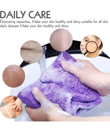 African Long Body Scrubber Bathing Exfoliation Washcloth - 6 Pack with Handle | Nylon Exfoliating Scrubber for Shower | Towel for Women Men | Black Purple Blue - Buy Online on GoSupps.com