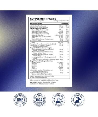 Research Verified Shinglax - Lemon Balm Proteolytic Enzymes Mushroom Complex Vitamin B Complex Oregano Zinc - GMO Free Made in USA - 60 Capsules (Pack of 3) 60 Count (Pack of 3) - Buy Online on GoSupps.com