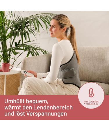 Imetec Intellisense Lumbar Heating Pillow - Fast Heating Hypoallergenic 5 Temperature Settings Washable 61x38 cm for Ultimate Comfort - Buy Online on GoSupps.com