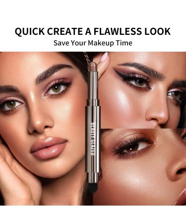 Beauty Glazed 2-in-1 Cream Eyeshadow Stick for Brightening Eyes | Matte Shimmer Cream Eyeshadow Pencil | Cruelty-Free Cosmetics - 02 Orange - Buy Online on GoSupps.com