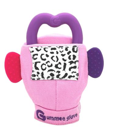 Gummee Glove Baby Teething Mitten - Detachable Teething Toy - Baby Teething Glove 3-6 Months - Premium Teething Glove - Teething Mitten for Babies - Teething Toys for Baby - Baby Gifts - Baby Toys 3 - 6 Months Pink