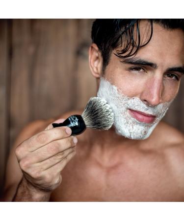 Rocky Mountain Barber Shaving Brush with Stand - 100% Best Badger Hair, Barber Grade, Black Handle, Oversized Bristle Head - Buy Online on GoSupps.com