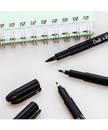Craft 'n' Beyond Calligraphy Brush Pens Set - Pack of 3 Small, Medium, and Large Markers for Hand Lettering, Art Drawing, Sketching, Scrapbooking, Journaling - Beginner Kit with Fadeproof Black Ink - Buy Online on GoSupps.com