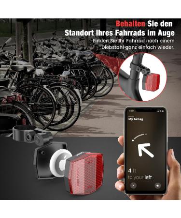 TopTrek Airtag Bike Hiding Place | StVZO Certified Reflector | Universal Airtag Bicycle Bracket for MTB E-bike Racing Bike & E-scooter - Theft Protection Solution - Buy Online on GoSupps.com