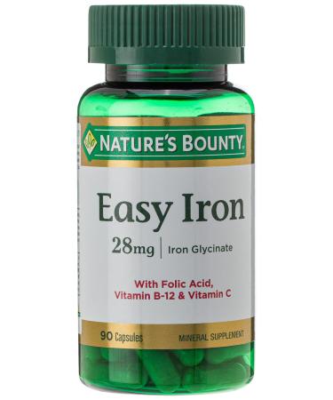 Nature's Bounty Gentle Iron 28 mg 90 Capsules - Buy Online on GoSupps.com
