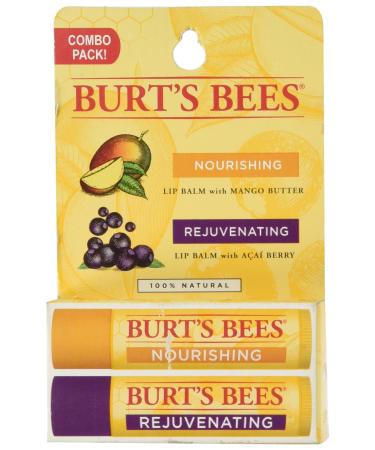 Burt's Bees Lip Balm Twin Pack Mango Butter Acai Berry - 0.3 oz
