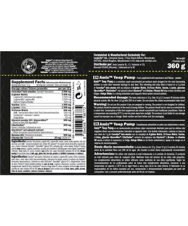 Amix Black Line YEEP PUMP No CAFF 360 g voortraining Pear Strike smaak - Buy Online on GoSupps.com