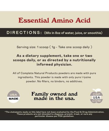 L-Lysine Powder Supplement - Bulk L-Lysine 8oz 200 Servings - Buy Online on GoSupps.com