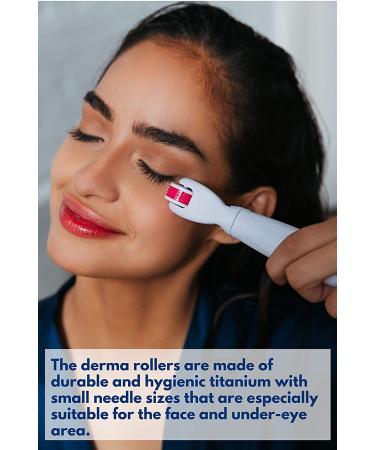 6 in 1 Titanium Derma Roller Kit for Microneedling Face and Body - 0.20, 0.25, 0.3mm Needles - Home Use Microdermabrasion Tool, Safe for Beginners - Face Roller Cosmetics - Buy Online on GoSupps.com