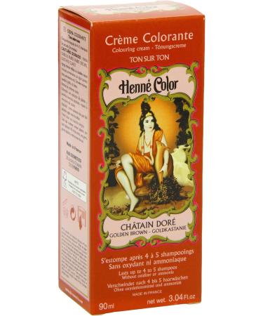 Henne Color Golden Brown Henna Hair Colouring Cream 90 ml - Natural Hair Dye - Buy Online on GoSupps.com