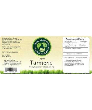 Wholistic Botanicals Turmeric Capsules - Turmeric Curcumin Supplement - Liver Cleanse Supplement - 100ct - Buy Online on GoSupps.com